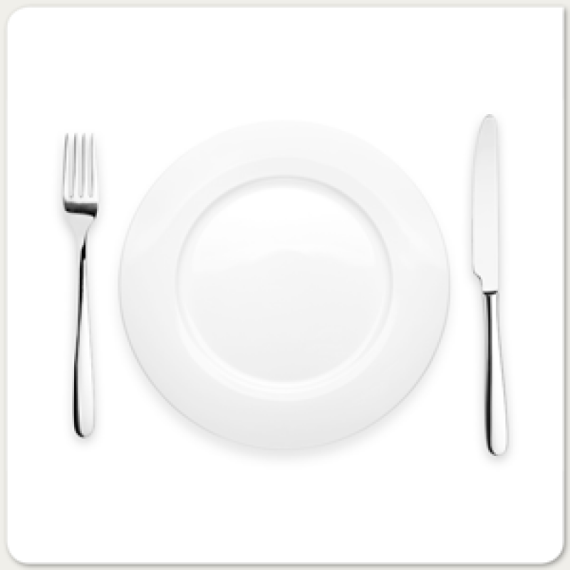 Bord Plat 24 cm met mes - vork