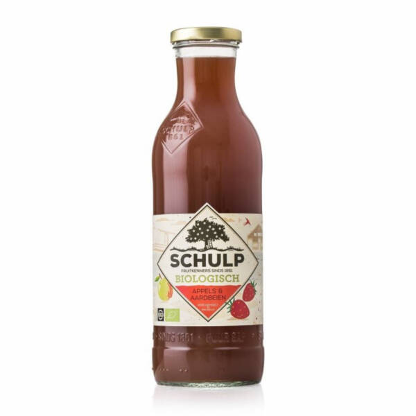 Schulp appel-aardbeisap ( flesje 200 ml)